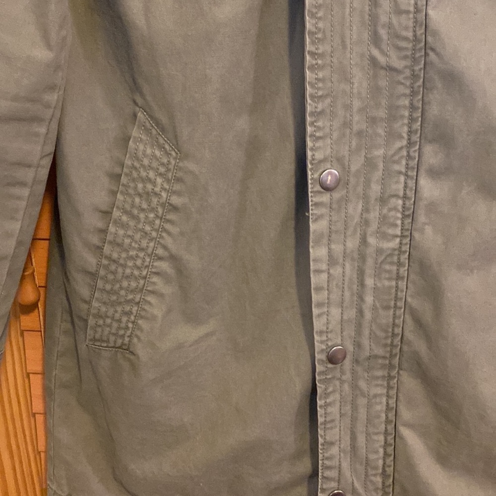 Olive Green Hooded Cotton Jacket - Picture 3 of 6